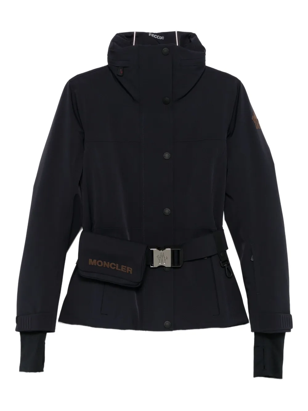 

Лыжная куртка с поясом Moncler Grenoble, черный