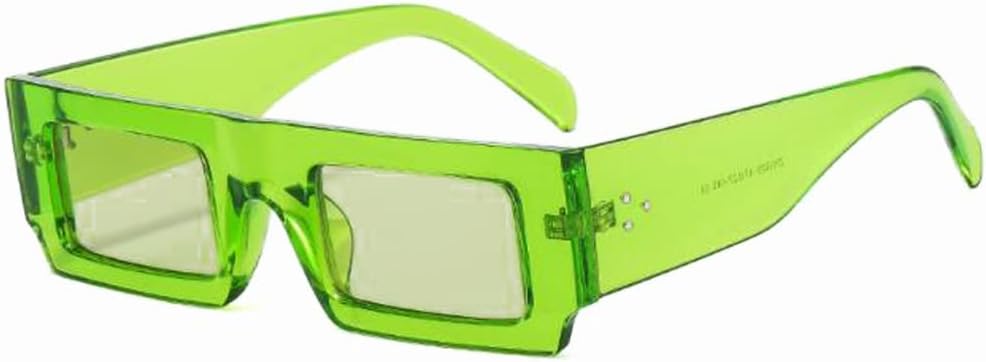 

Солнцезащитные очки в маленькой квадратной оправе, плоские прозрачные солнцезащитные очки, широкие дужки, очки с рисунком «рисовый коготь», персонализированные очки star shop, Green