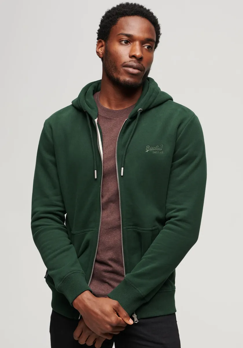 

Толстовка с капюшоном Superdry "ESSENTIAL LOGO ZIP HOODIE", зеленый