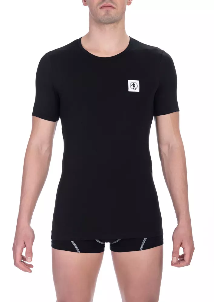 

Черная хлопковая мужская футболка Bikkembergs