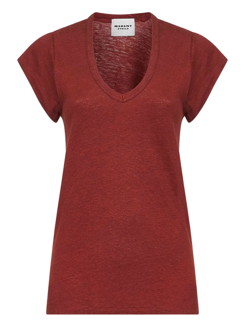 

Футболка с V-образным вырезом в рубчик Marant Étoile, красный