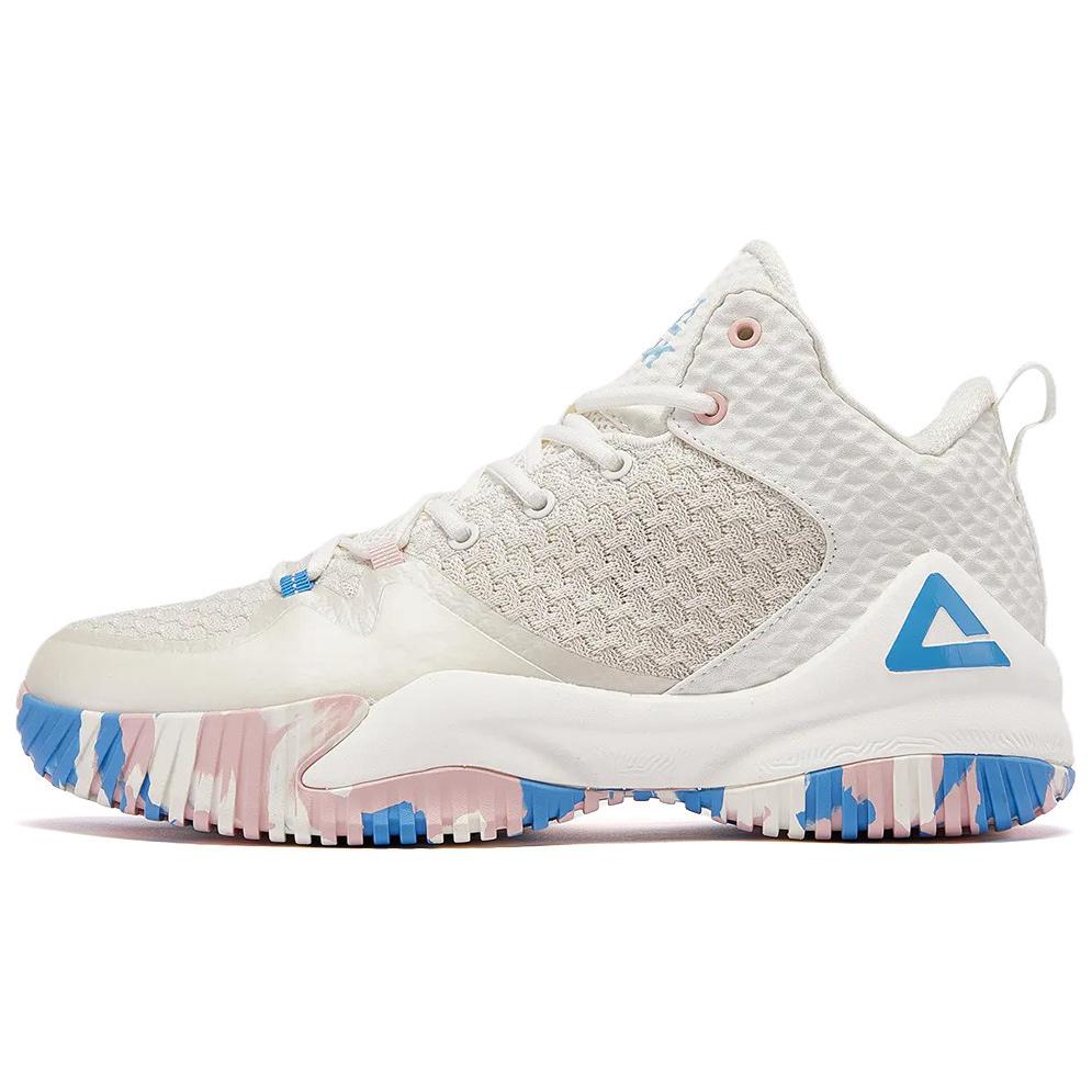 

PEAK Баскетбольные кроссовки с высоким верхом, устойчивые к износу, мужские, бежево-синие