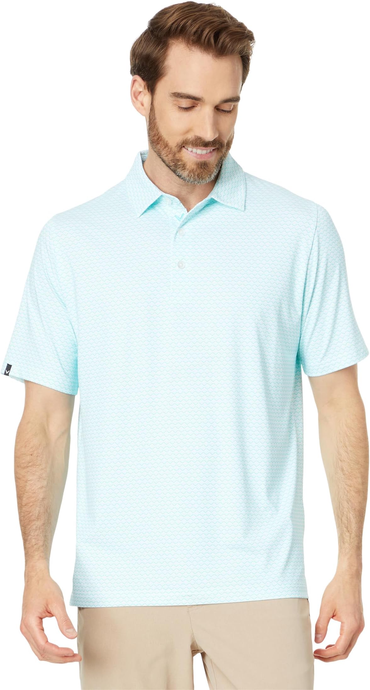 

Футболка Callaway Gradient Chevron Printed Polo, цвет Limpet Shell