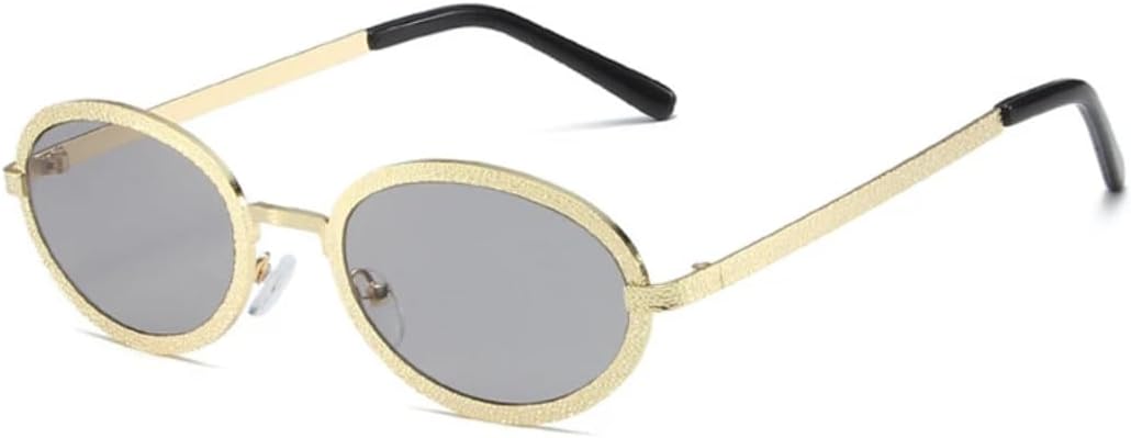 

Солнцезащитные очки с защитой UV400 | Овальная металлическая оправа, цветные линзы | Для женщин и мужчин, для занятий спортом на открытом воздухе и вождения DSVIGF, Golden Light Gray