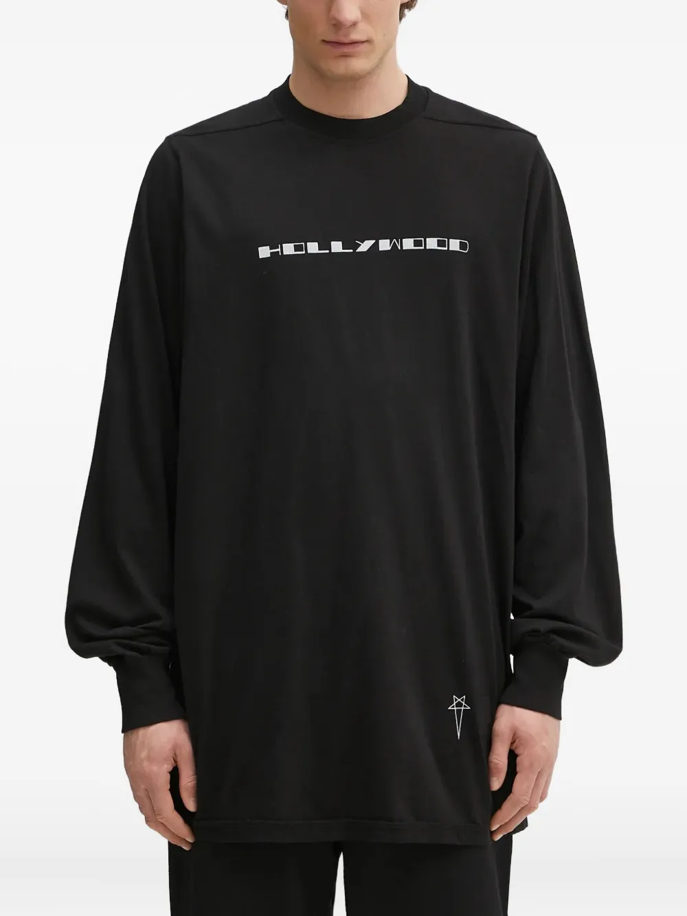 

Футболка с длинными рукавами и принтом Голливуда Rick Owens DRKSHDW, черный