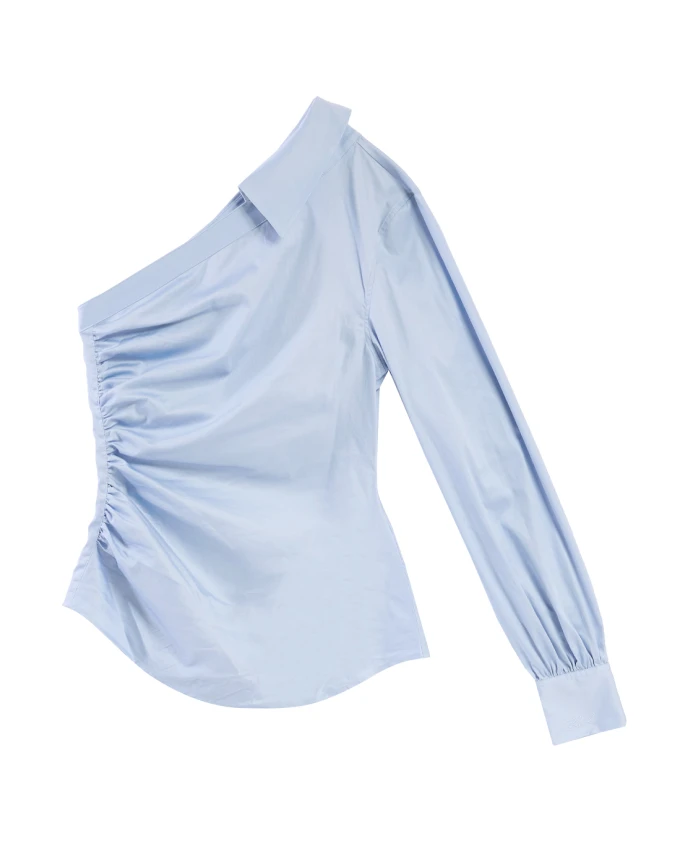 

Блузка из поплина с открытыми плечами Karl Lagerfeld, синий