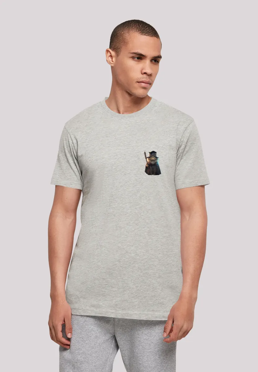 

F4NT4STIC Футболка "Wizard Cat TEE UNISEX", принт, серый