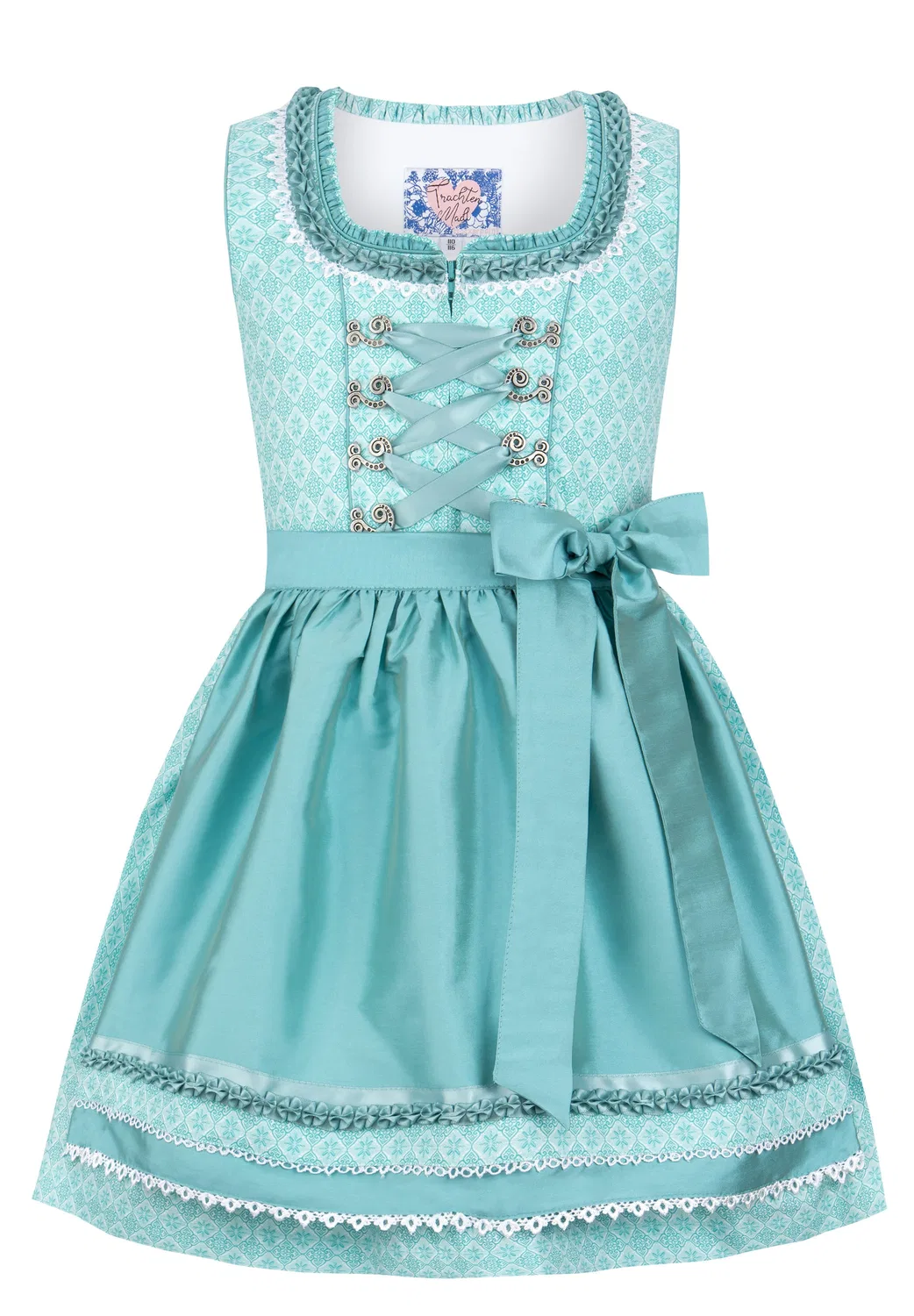 Дирндл детское с ромбовидным узором Stockerpoint, бирюзовый