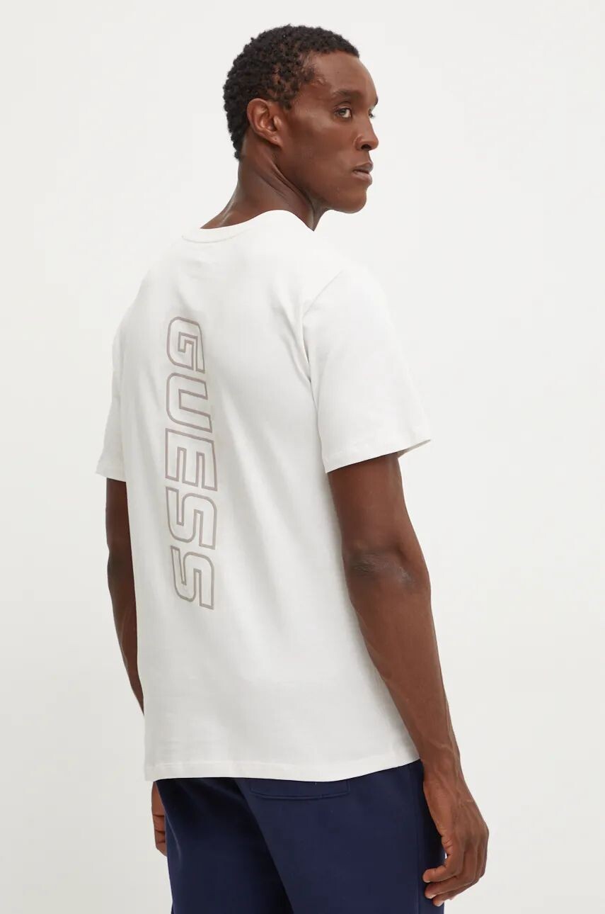 

Хлопковая футболка Guess THONY, бежевый