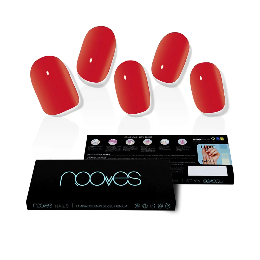 

Лак для ногтей Láminas de uñas de gel crimson red premium luxe solid #rojo Nooves, 20 шт.