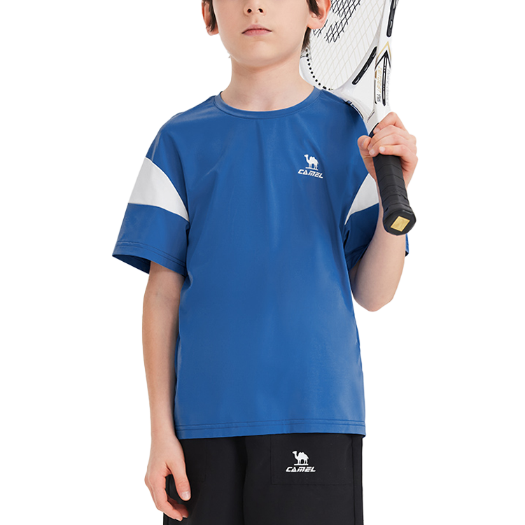 

Футболка SS25 для детей 3-7 лет CAMEL, flame синий/infinite белый