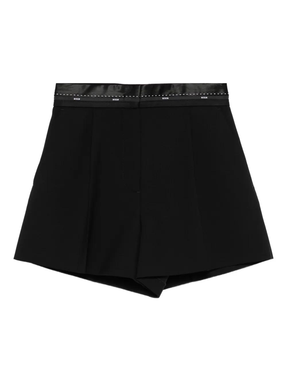 

Плиссированные шорты с атласной отделкой MSGM, черный