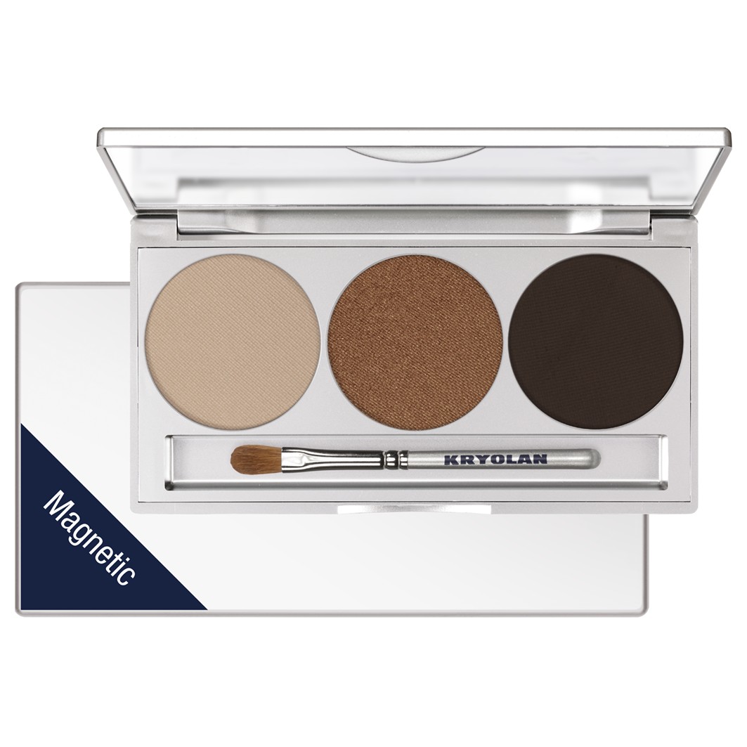 Тени для век eye shadow smokey trio Kryolan, smokey beige, вес 7.5 гр. — фото 2