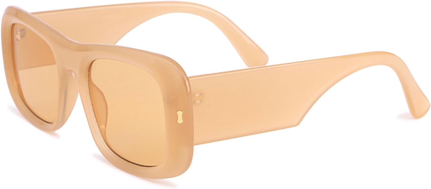 

Большие квадратные солнцезащитные очки для женщин и мужчин, без поляризации, модные, с защитой UV400, большие солнцезащитные очки для водителя, для активного отдыха и путешествий ALKAHE, Gold Frame Brown Lens