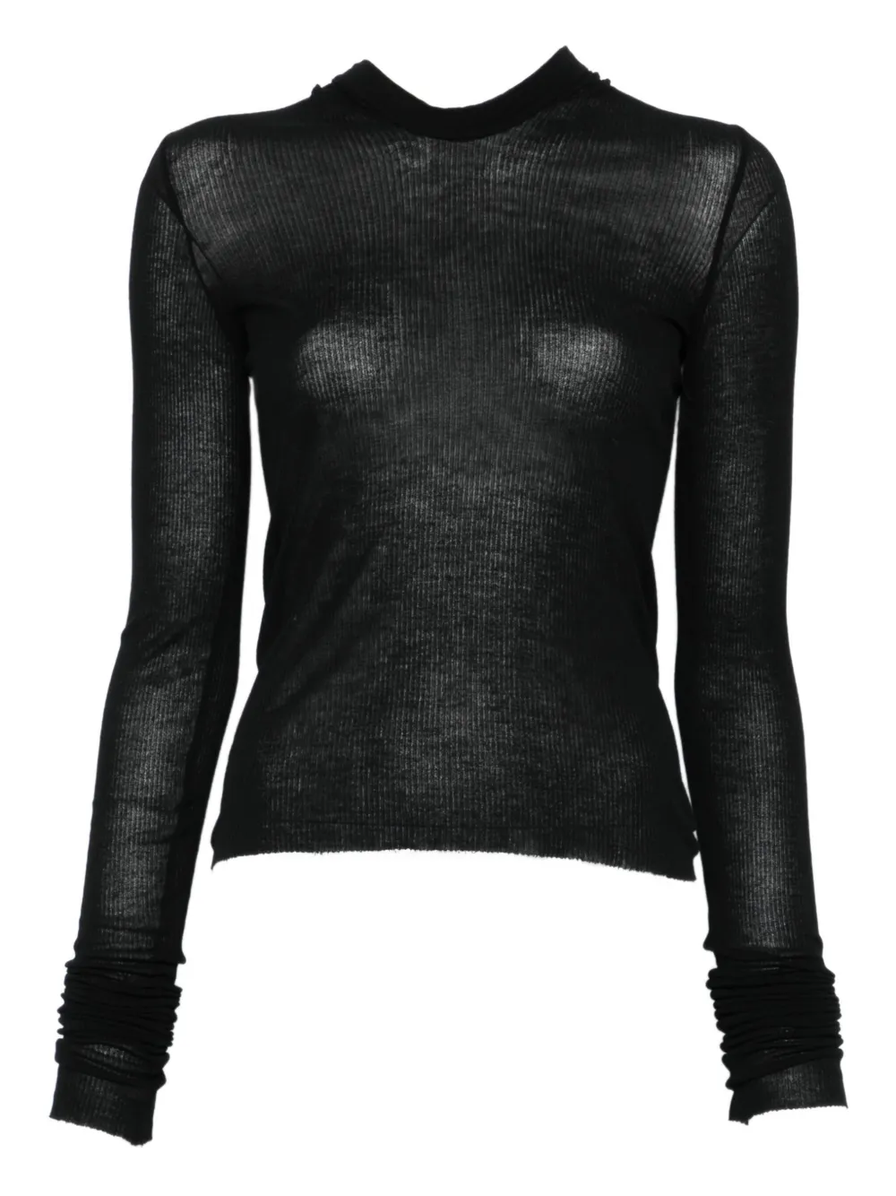 

Футболка в рубчик с длинными рукавами Rick Owens, черный