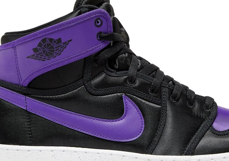 Кроссовки Air Jordan 1 KO High 'Black Field Purple', фиолетовый — фото 2