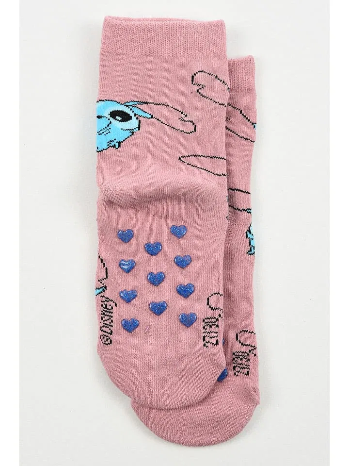 Носки с принтом Lilo & Stitch, розовый, бирюзовый — фото 2