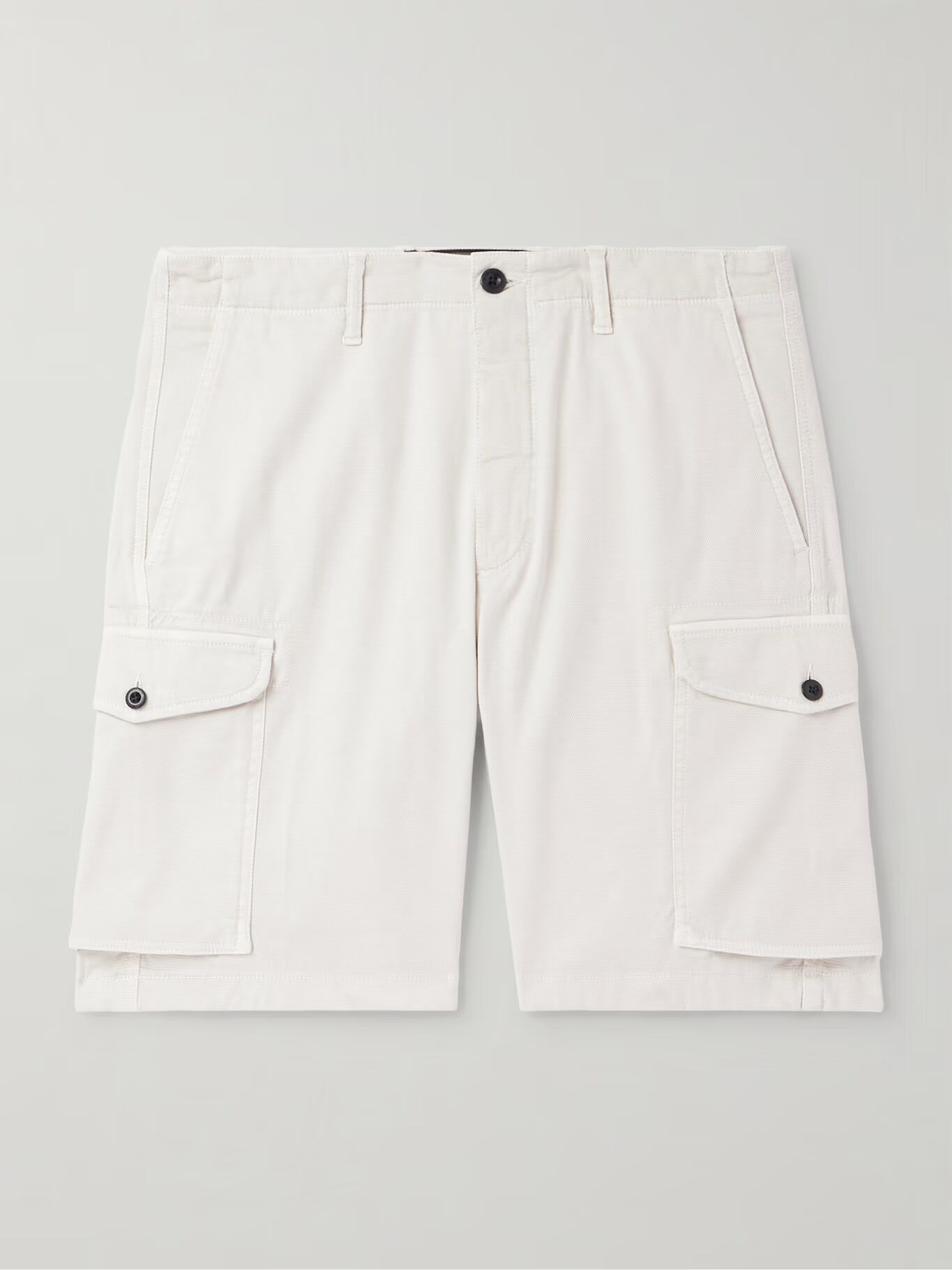 

Прямые фактурные шорты-карго из хлопковой смеси INCOTEX, бежевый