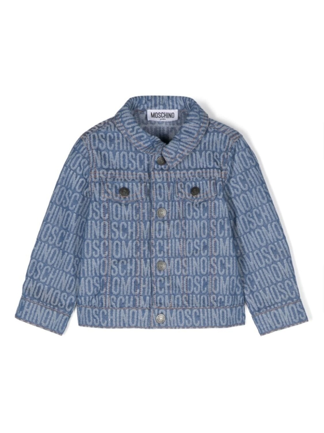 

Moschino Kids джинсовая куртка с логотипом, синий