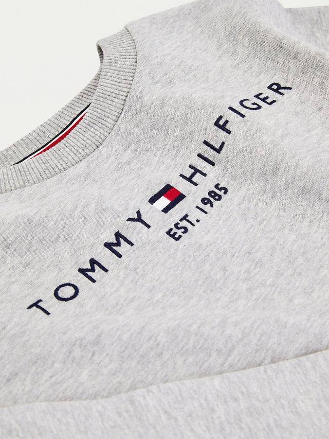 Детский базовый свитшот из органического хлопка с логотипом Tommy Hilfiger, Light Grey Heather — фото 4