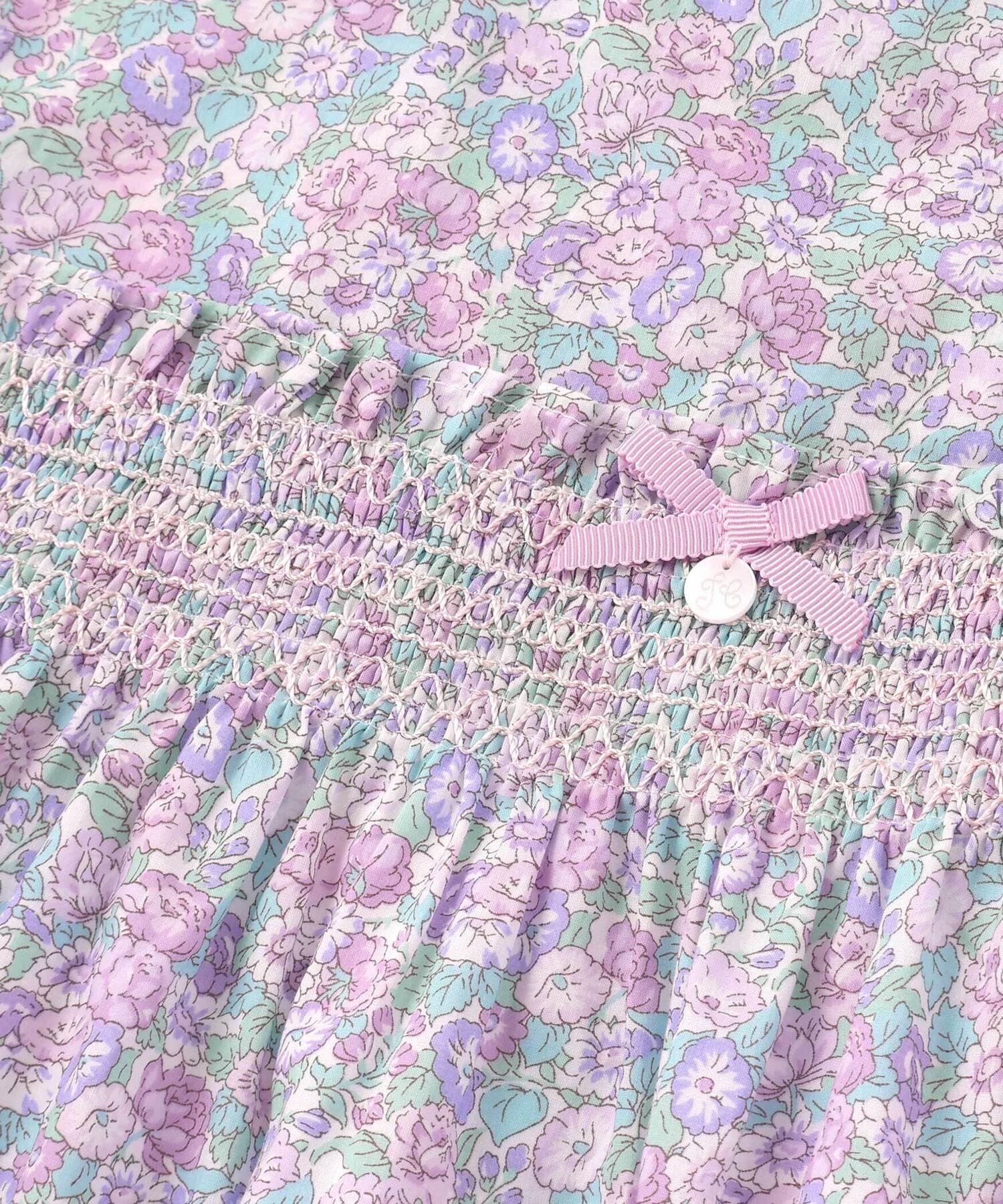 Платье Liberty (Leontyne Dream) из ткани Tana Lawn с цветочным принтом и сборками (размеры 90-140 см) Tartine et Chocolat, Purple — фото 4