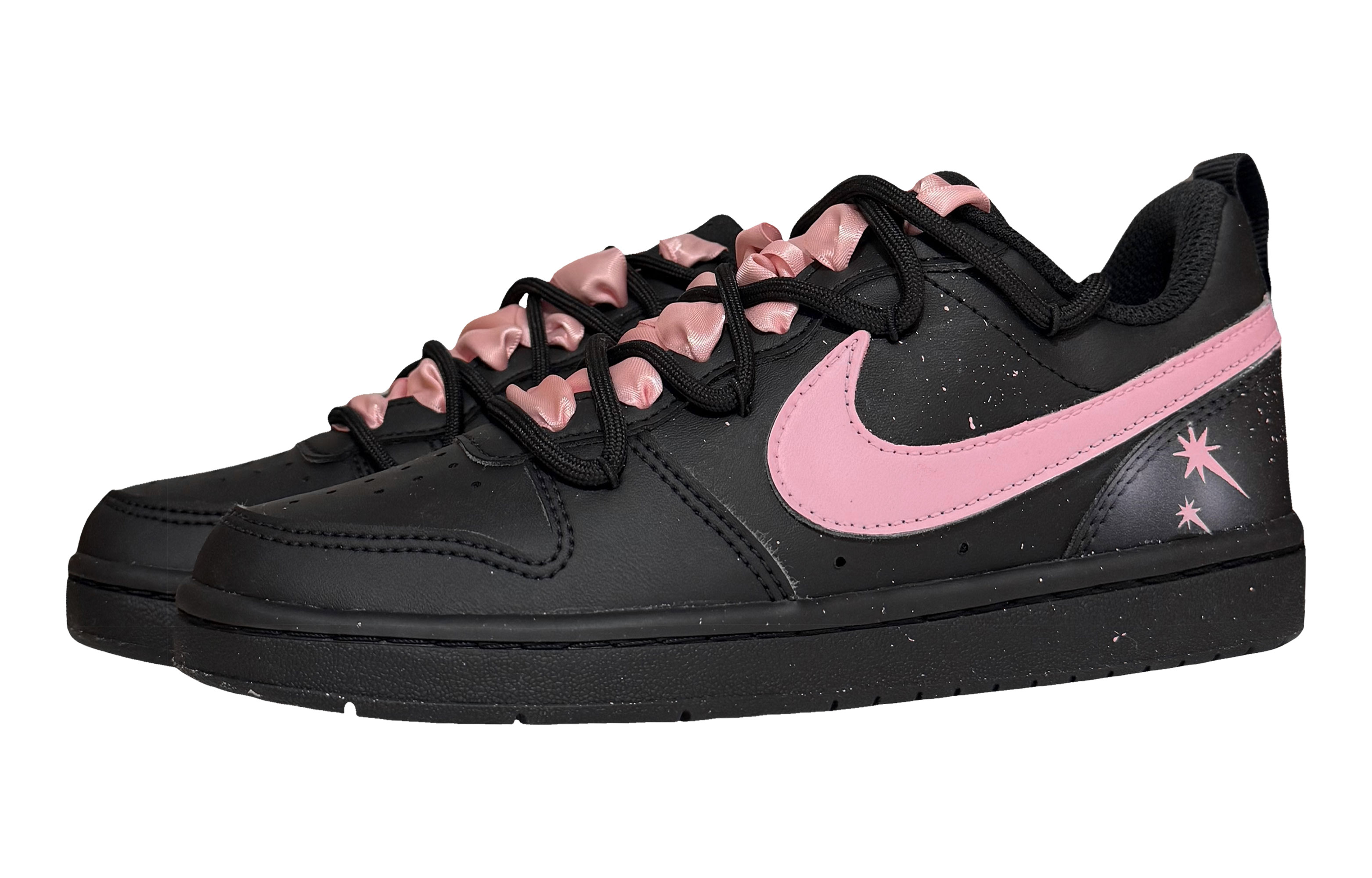 Nike Кроссовки для скейтбординга Court Borough Dark Pink Shooting Slip Resistant низкие детские unisex черные — фото 4