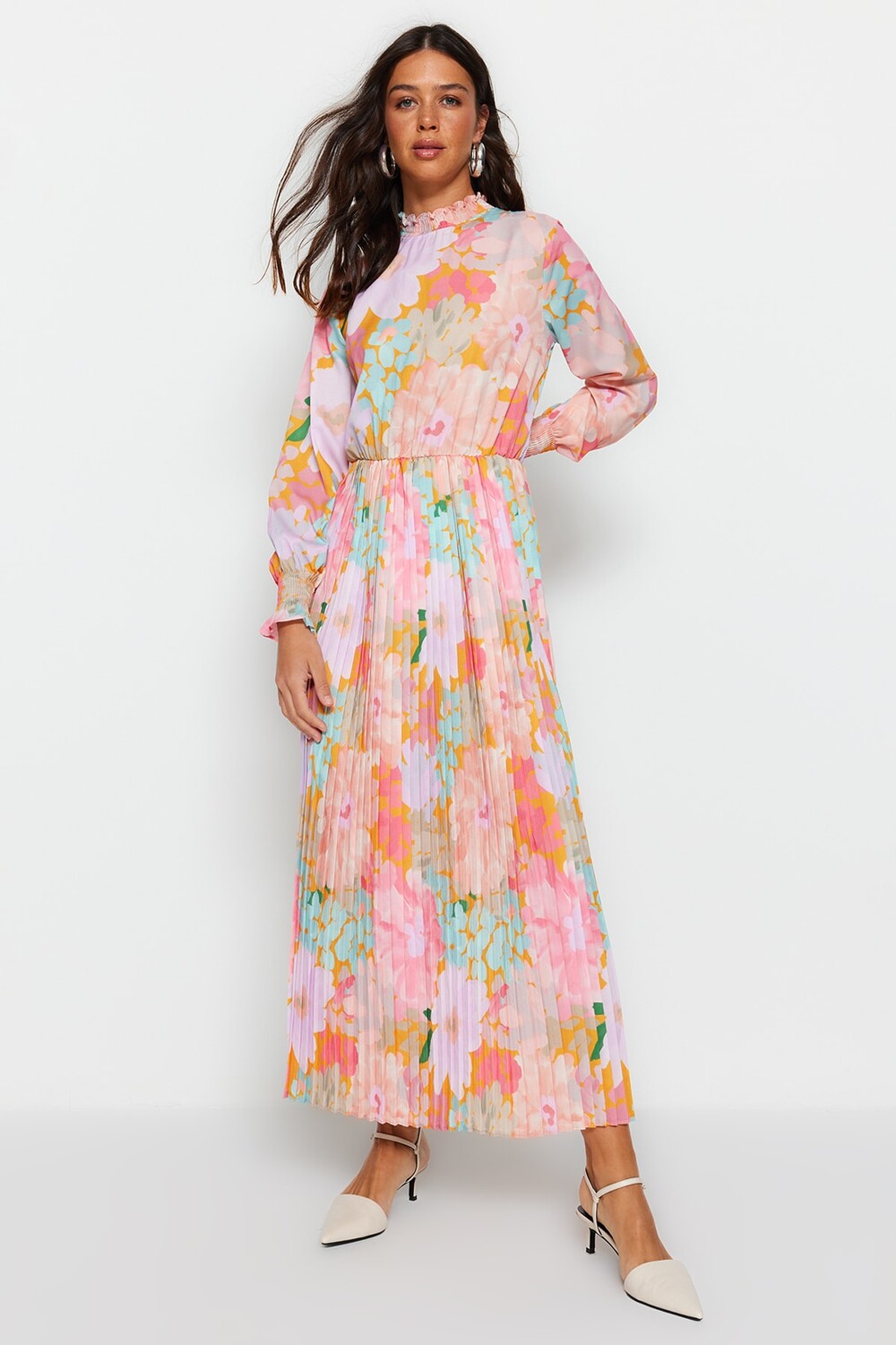 

Платье - Розовый - А-силуэт Trendyol Modest, розовый