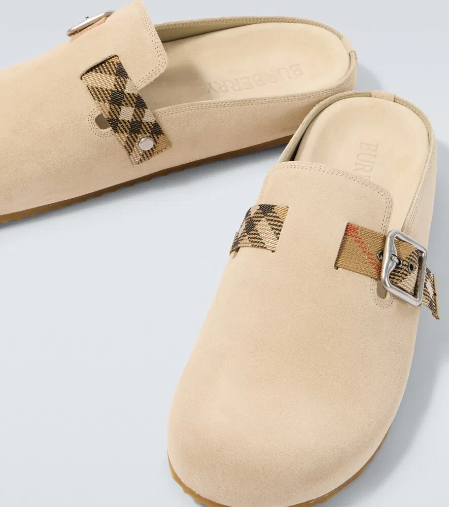 Сабо из замши "Морской еж" Burberry, бежевый — фото 3