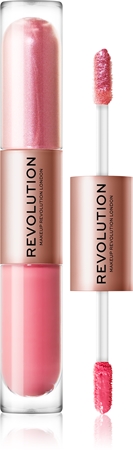 

Жидкие тени для век 2 в 1 Makeup Revolution Double Up, Blissful Pink 2× 2,2 ml