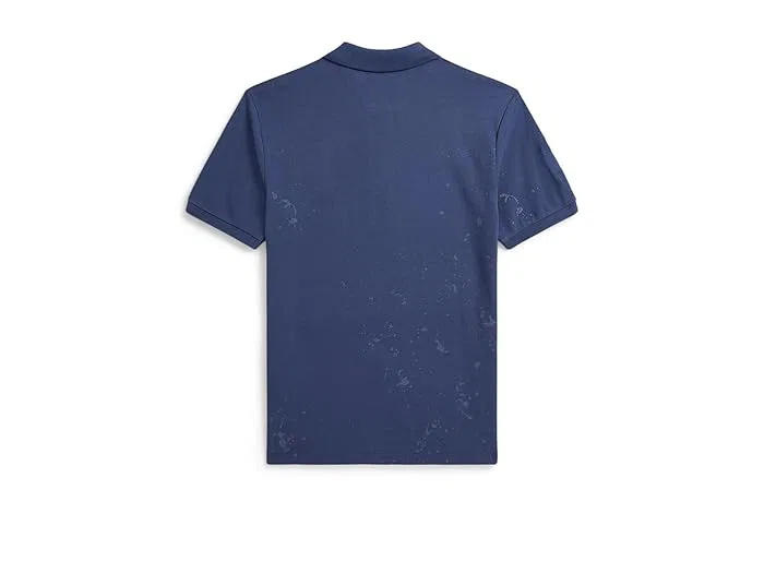 Рубашка с принтом Big Pony Paint-Print Mesh Polo Shirt Polo Ralph Lauren Kids, New Sapphire — фото 2