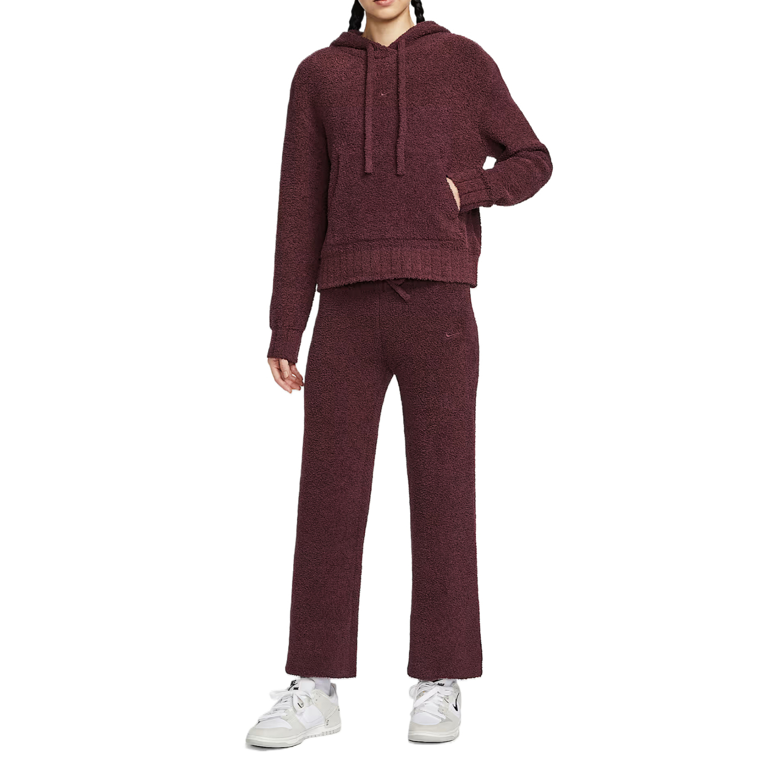 Спортивная одежда Phoenix Cozy Bouclé женская свободная вязаная худи Nike, Burgundy — фото 4