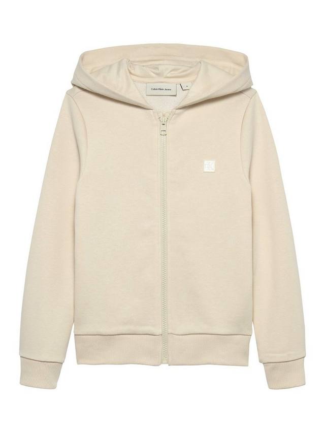 

Детская худи на молнии из хлопковой смеси Calvin Klein, Whitecap Gray