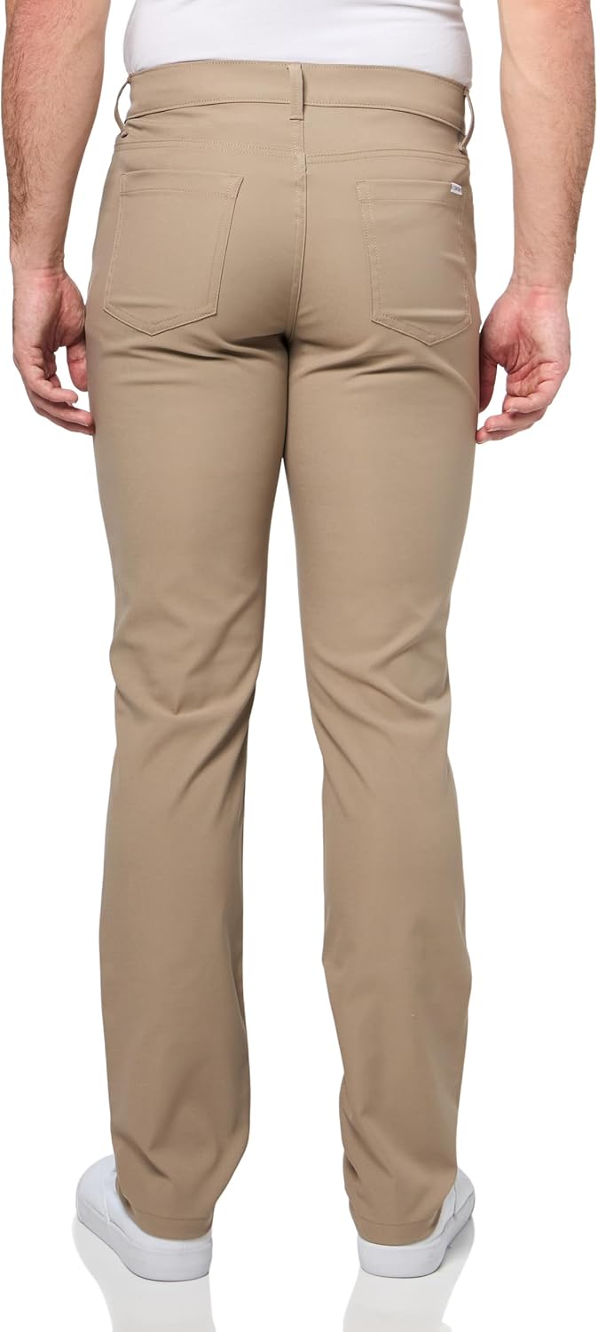 Мужские узкие брюки Calvin Klein Hi-Stretch Tech с пятью карманами, Greige — фото 2