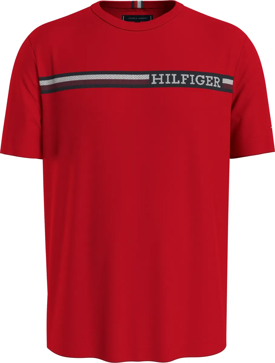 

Футболка Tommy Hilfiger "MONOTYPE CHEST STRIPE TEE" с логотипом бренда, красный