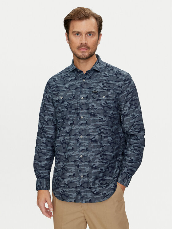 

Рубашка regular fit Collins M4YH80 WGF50 Guess, синий