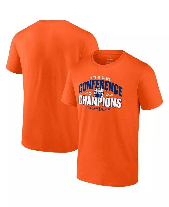 

Мужская оранжевая футболка Edmonton Oilers 2024 Western Conference Champions Hometown Fanatics