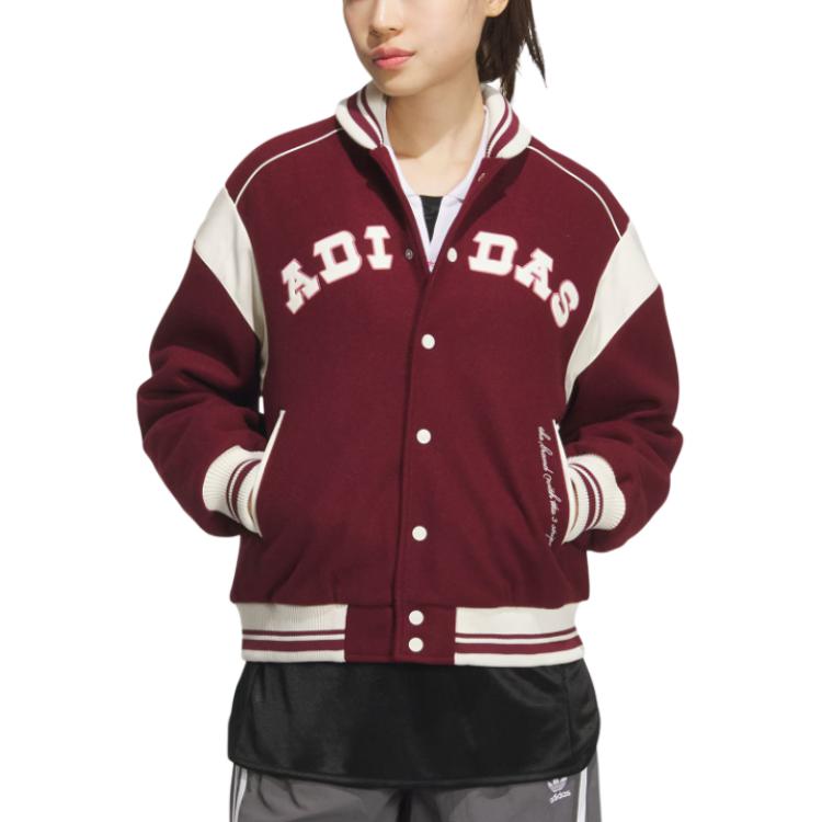 Adidas Originals Колледж бомбер, Dark Red/Ivory — фото 4