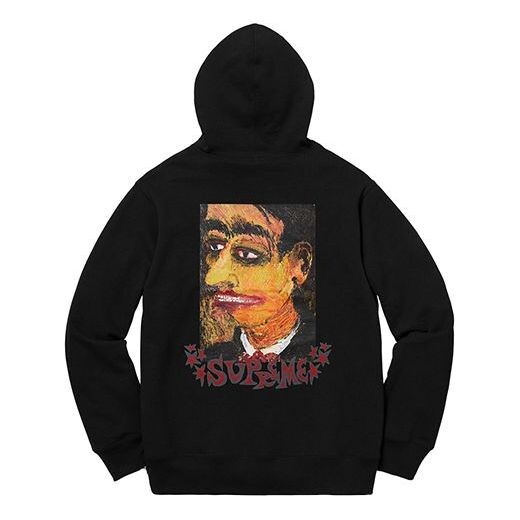 

Толстовка fw18 portrait hooded sweatshirt black Supreme, черный