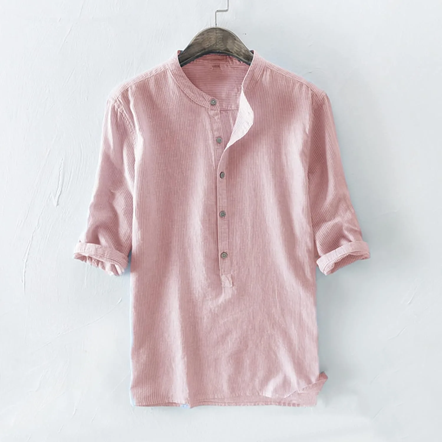 Футболка мужская летняя Casual, хлопок-лен, свободный крой — фото 2