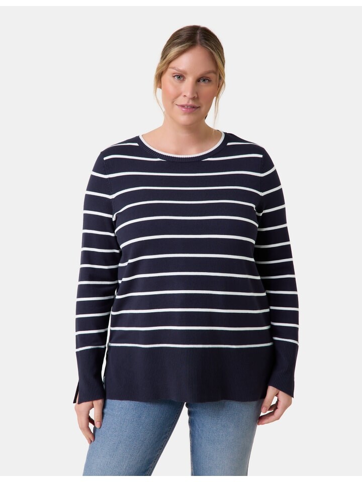 

Пуловер SAMOON Pullover Langarm Rundhals, цвет Dark Lake Blue Ringel