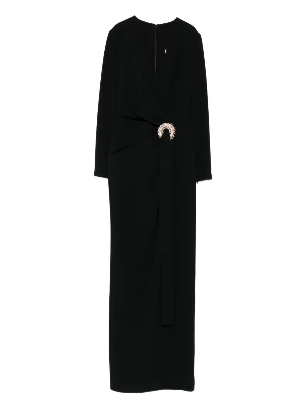 

Вечернее платье макси с кристаллами Elie Saab, черный