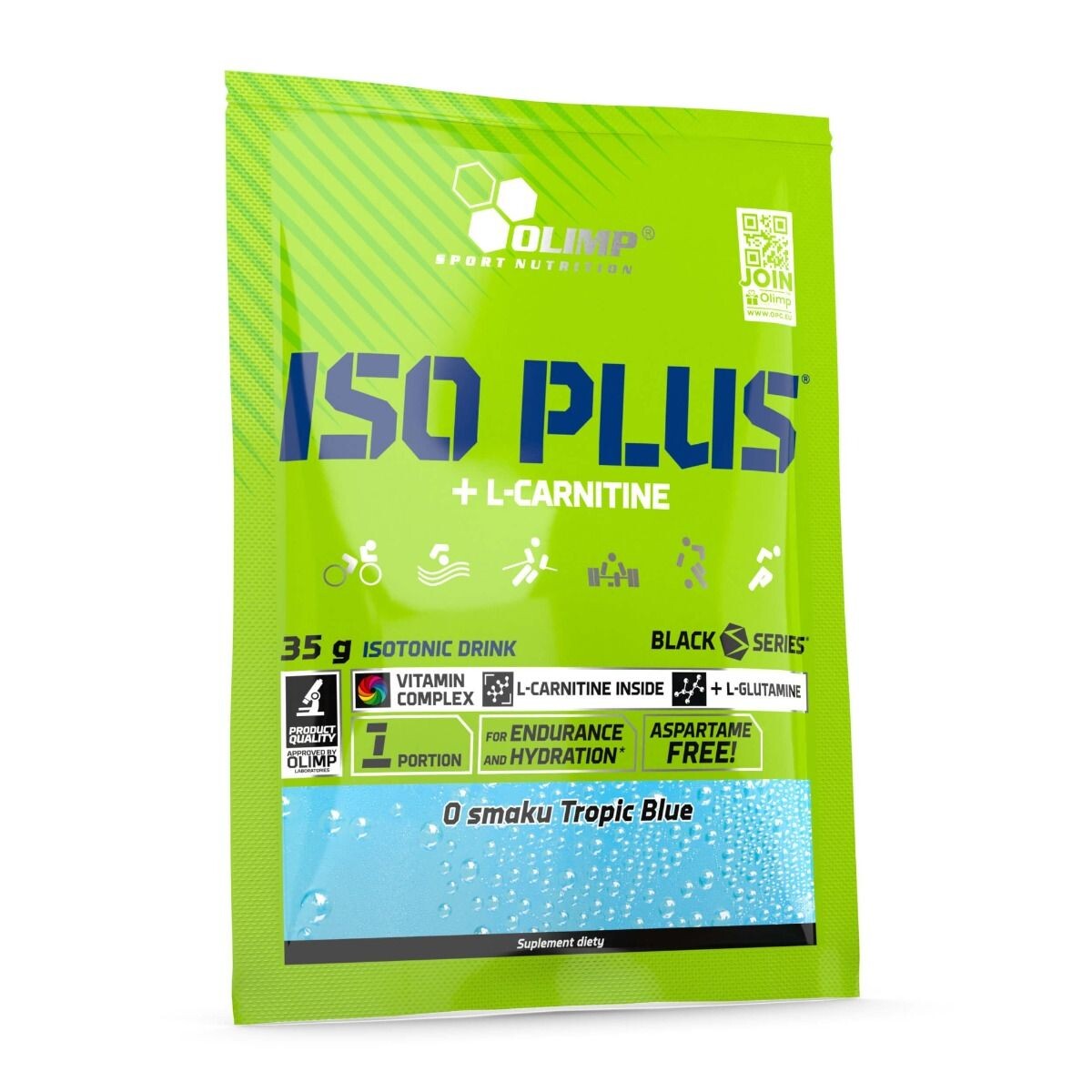 

Порошок для приготовления изотонического напитка Olimp Iso Plus o Smaku Tropic Blue Proszek, 35 g