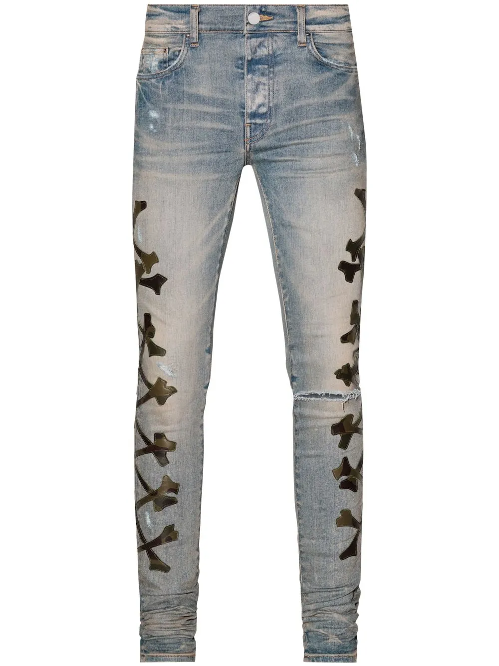 

Джинсы скинни Camo Bones AMIRI, синий