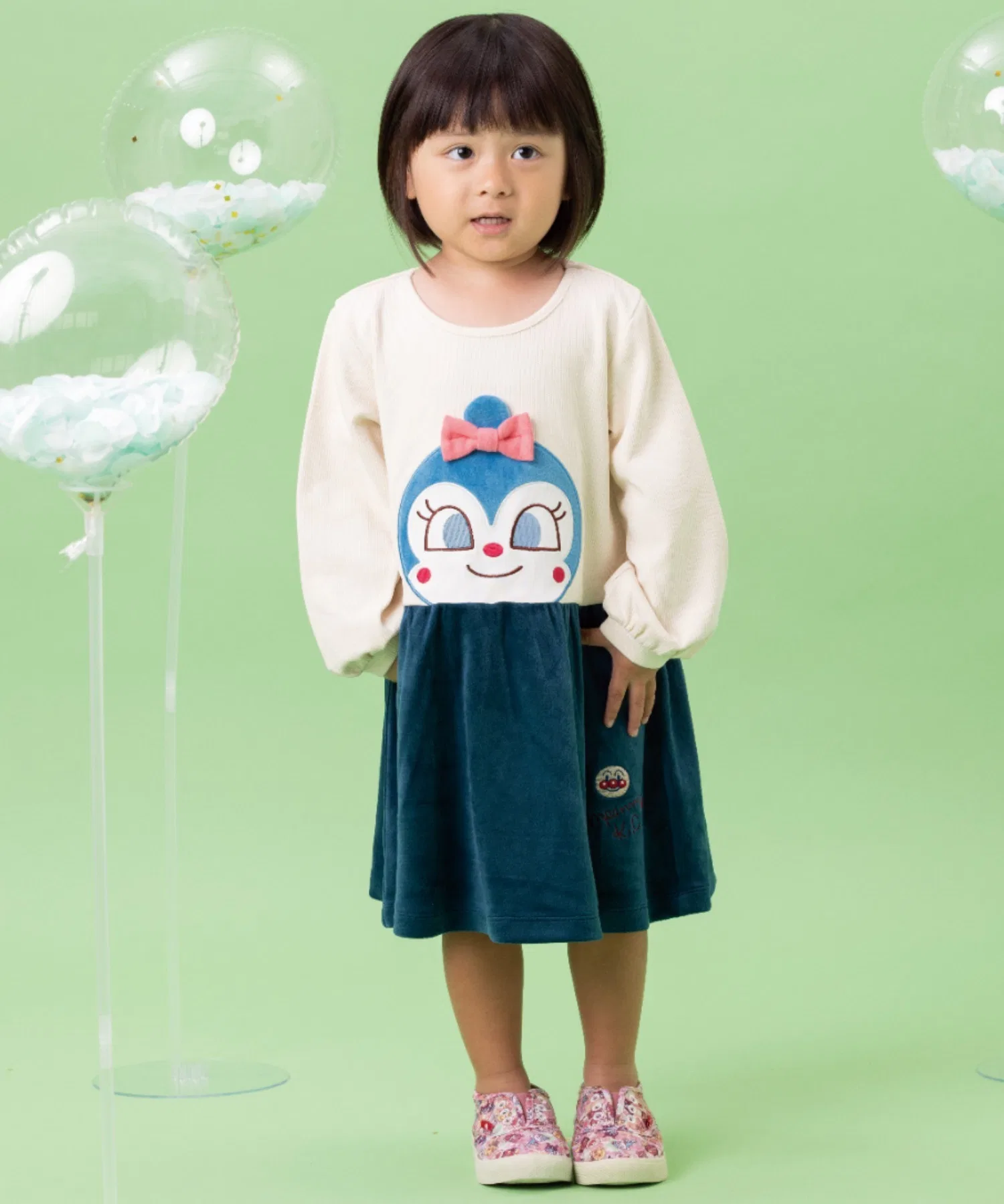 Детское вельветовое платье с аппликацией ANPANMAN KIDS COLLECTION