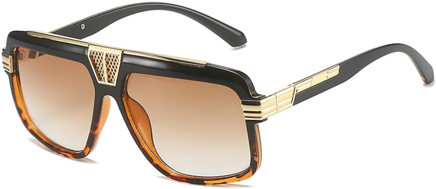 

Модные солнцезащитные очки для мужчин, винтажные, женские, с плоской верхней частью, роскошные, трендовые, с защитой от УФ-излучения UV400, очки для путешествий TKKTLLT, C3