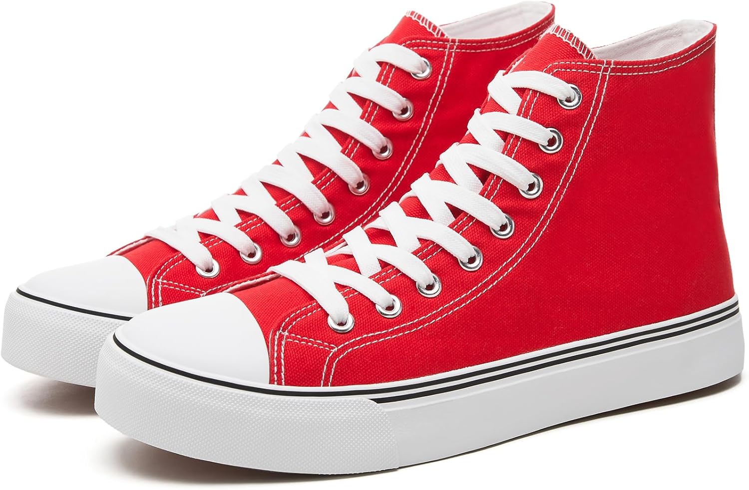 

Мужские высокие кеды Yageyan из холста, модные шнурованные прогулочные туфли, повседневные классические, красный