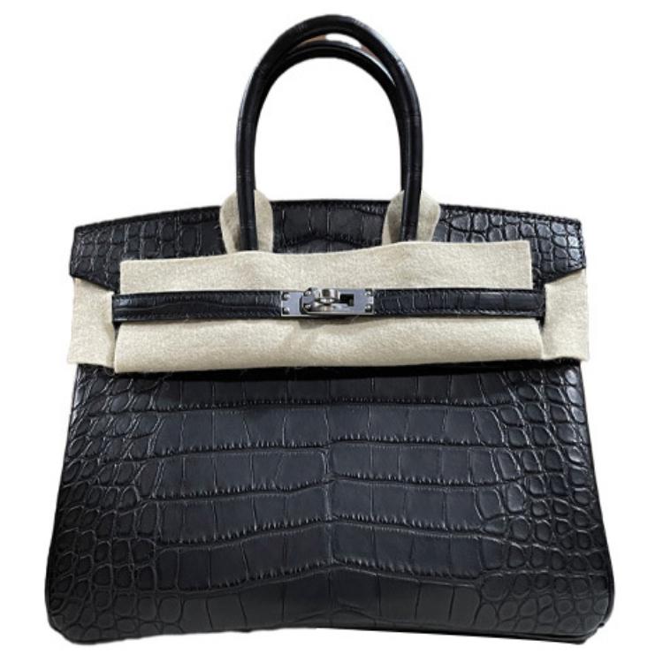 

HERMES Сумка Birkin из матовой крокодиловой кожи, женская, черная