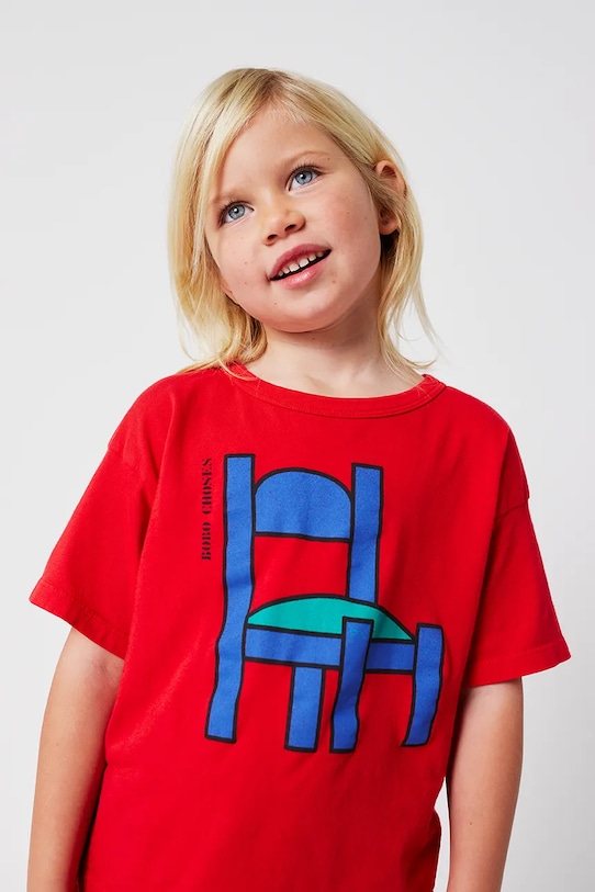 

Детская хлопковая футболка Chair Bobo Choses, красный