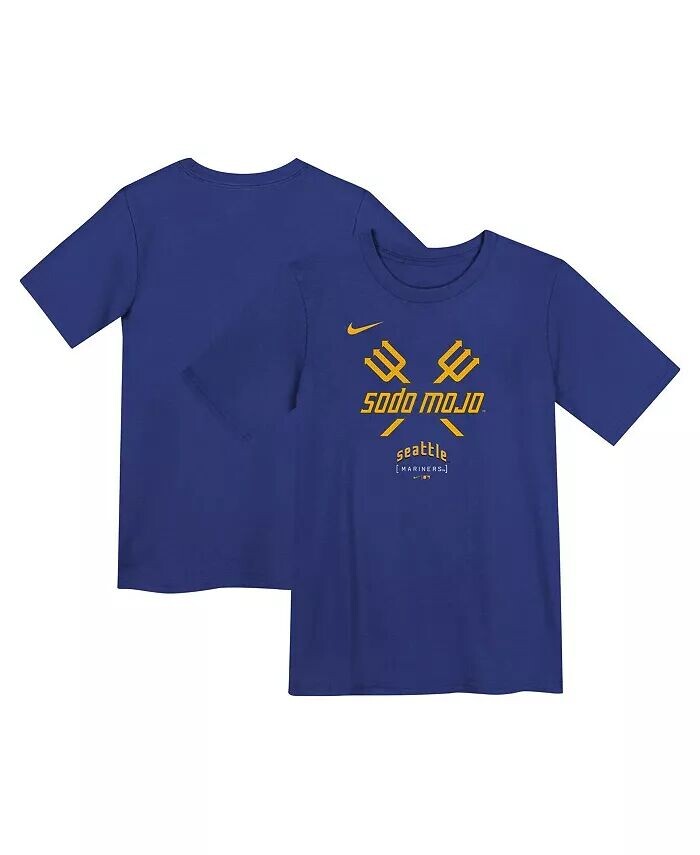 

Футболка с большим логотипом Royal Seattle Mariners City Connect для дошкольников Nike
