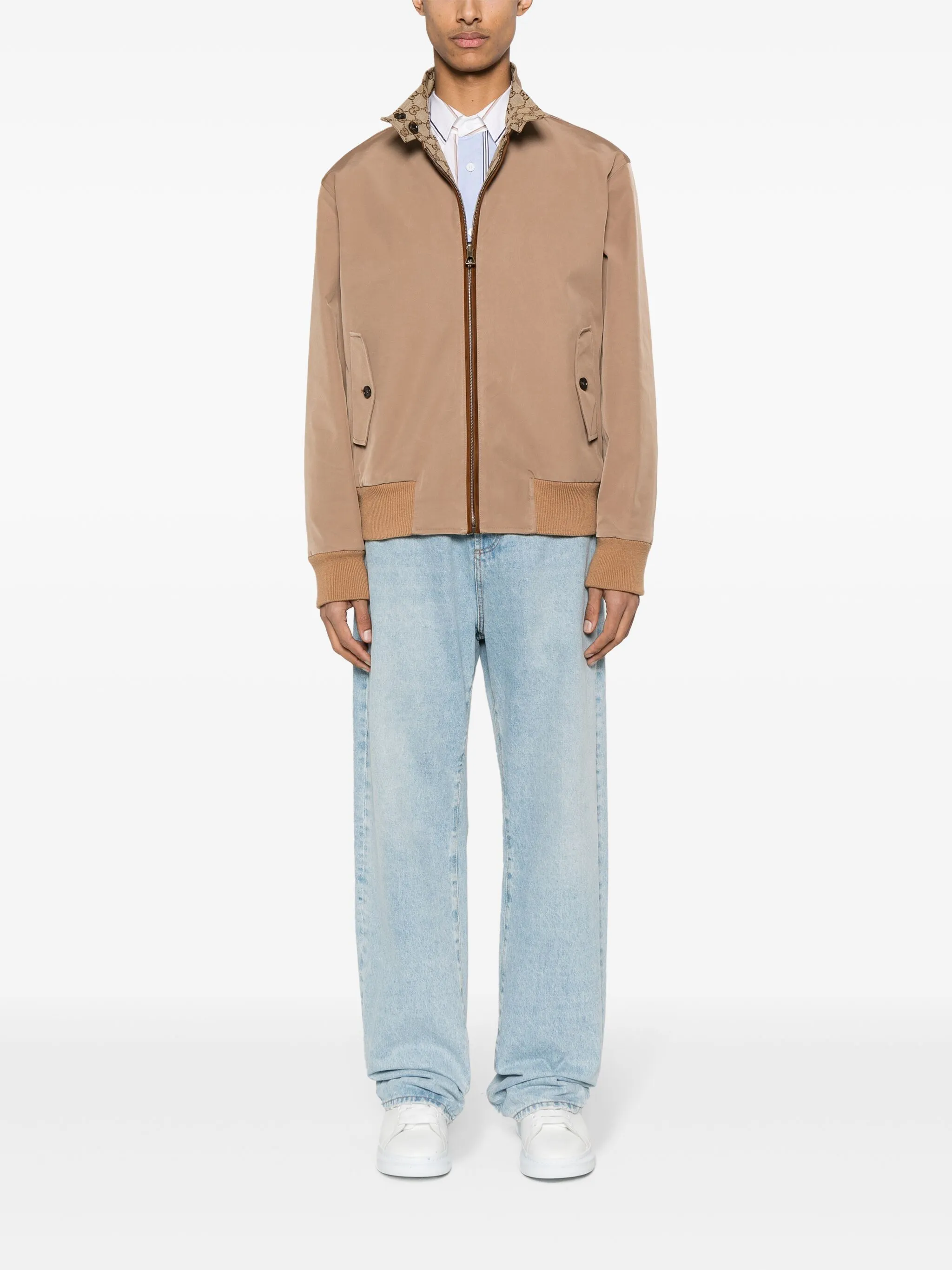 Двусторонняя куртка с узором GG Supreme Gucci, коричневый — фото 2